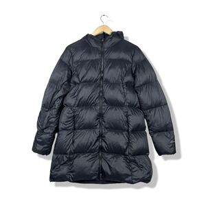 Eddie Bauer Luna Peak Down Parka Womens L Black EB550 Puffer Jacket Gorpcore